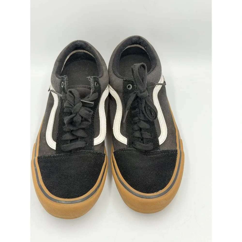 Vans Old Skool Pro Men 10.5 Black Gum Sole Suede Skate Shoes Sneakers Classic